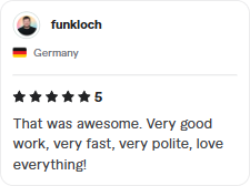 Fiverr review highlighting fast project delivery by a skilled developer