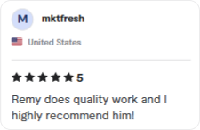 5-star Fiverr testimonial for custom WordPress website
