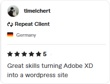 Client testimonial for custom WordPress website